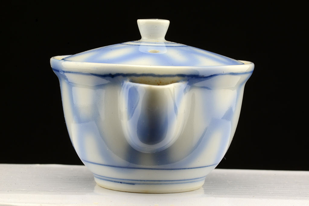 Kék kyo porcelán teáskészlet